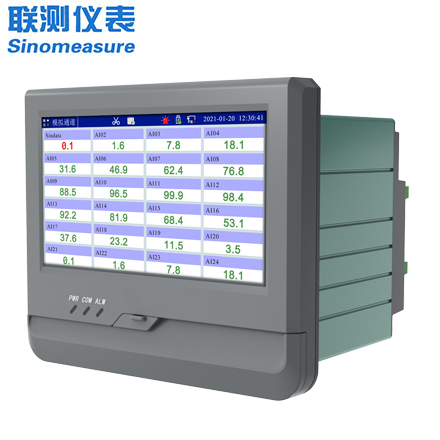 聯(lián)測_SIN-R8000A_(觸摸屏)1-24路可選_7英寸無紙記錄儀_0.5S高速采集_溫度_壓力_多種參數(shù)